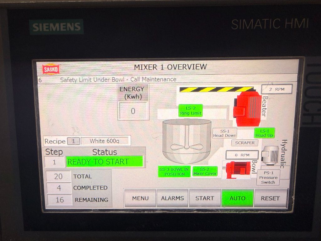 Bakery Facility MESS Safety Upgrade Machine Refurbishment PLC HMI Programming