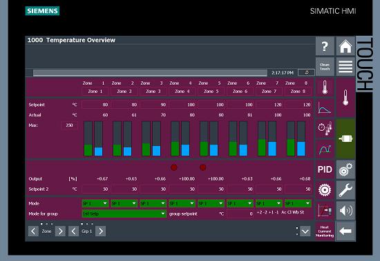 Temperature monitoring and HMI integration